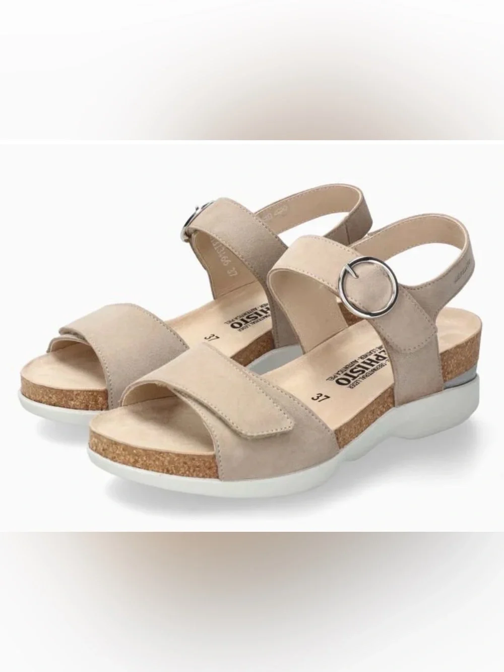 Mephisto Women’s Oriana Beige Suede Comfort Sandals with Buckle